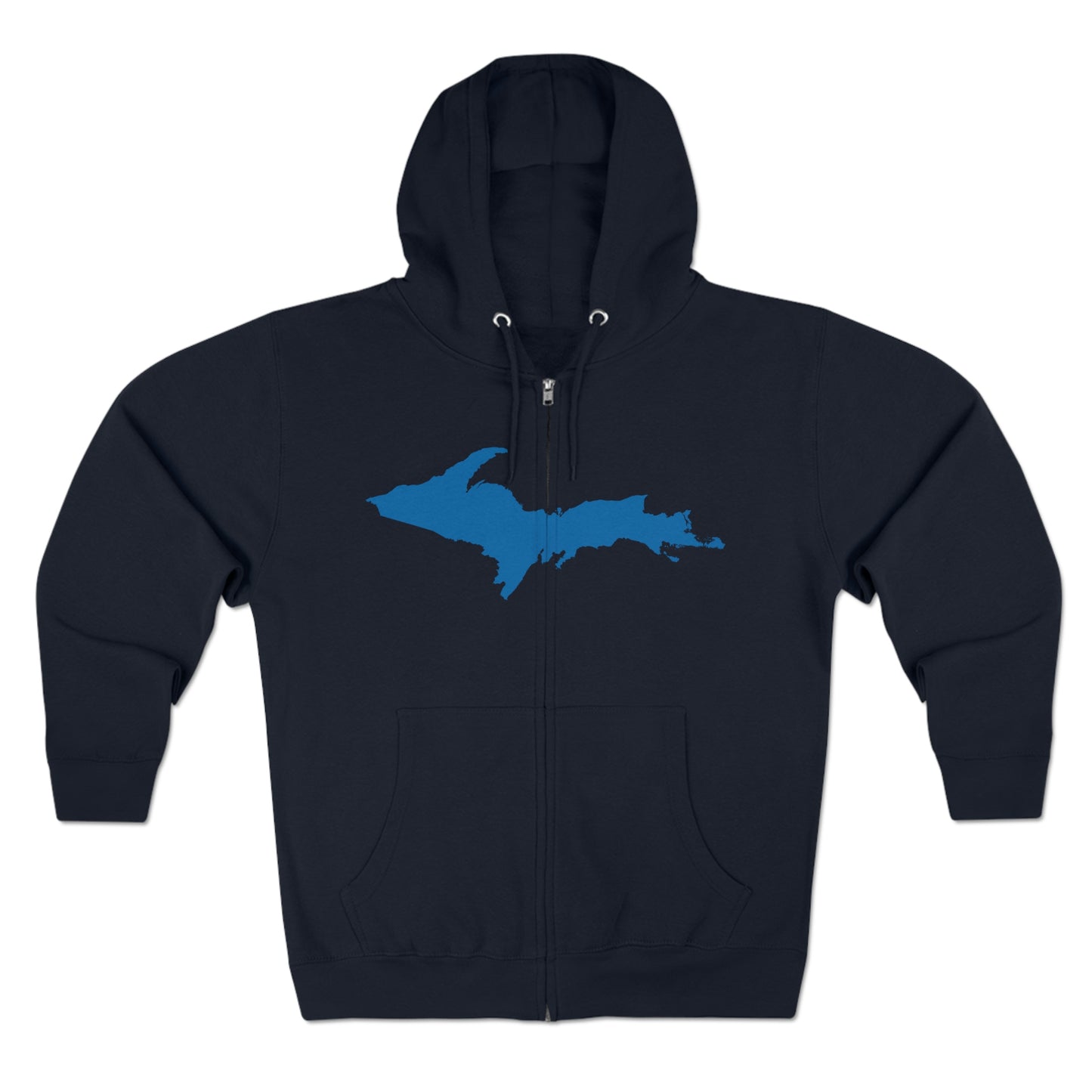 Michigan Upper Peninsula Full-Zip Hoodie (w/ Azure UP Outline)