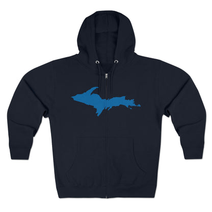 Michigan Upper Peninsula Full-Zip Hoodie (w/ Azure UP Outline)