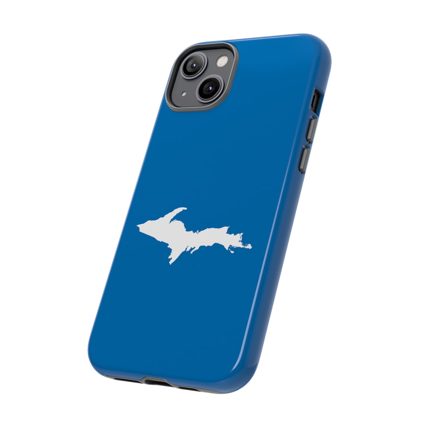 Michigan Upper Peninsula Tough Phone Case (Azure w/ UP Outline) | Apple iPhone