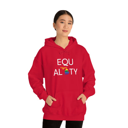 Michigan 'Equality' Hoodie (w/ LGBTQ Pride Colors) | Unisex Standard