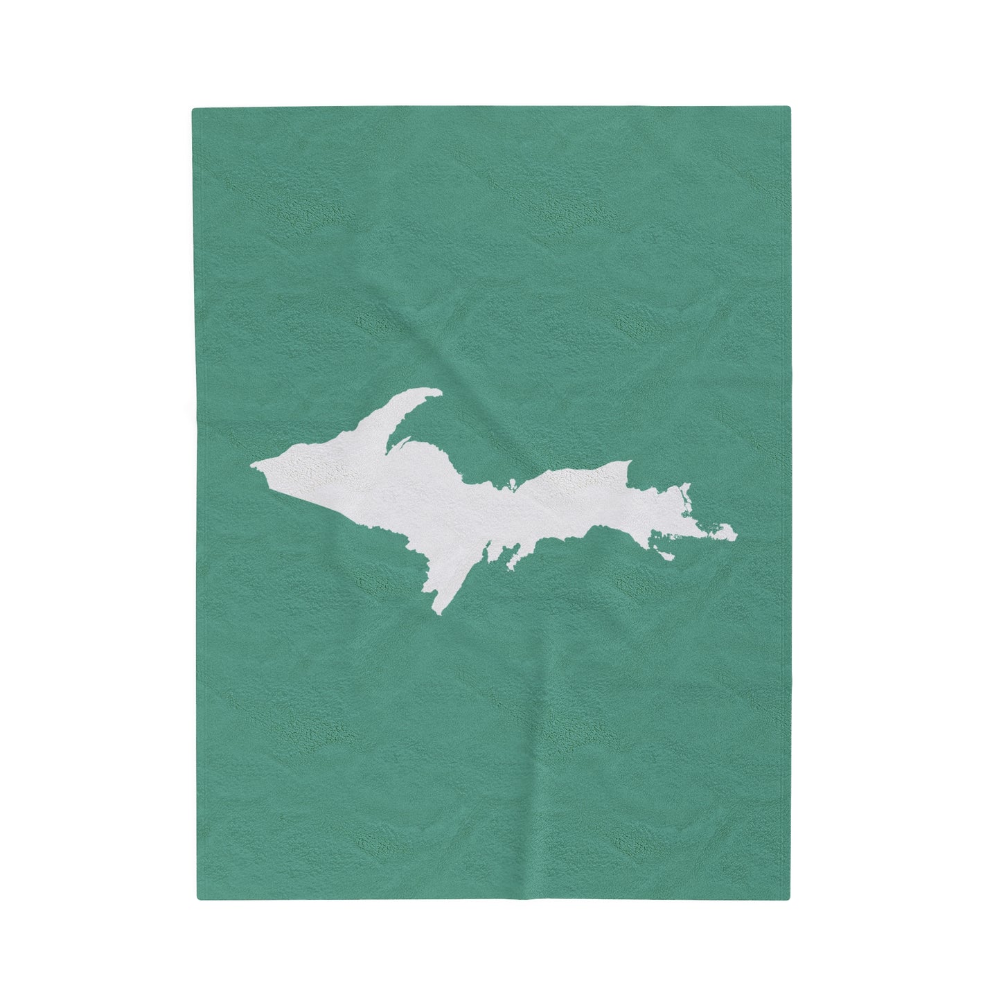 Michigan Upper Peninsula Plush Blanket (w/ UP Outline) | '64 Metallic Mint Green