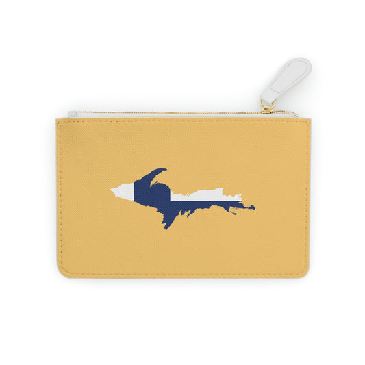 Michigan Upper Peninsula Mini Clutch Bag (Citrine w/ UP Finland Flag Outline)