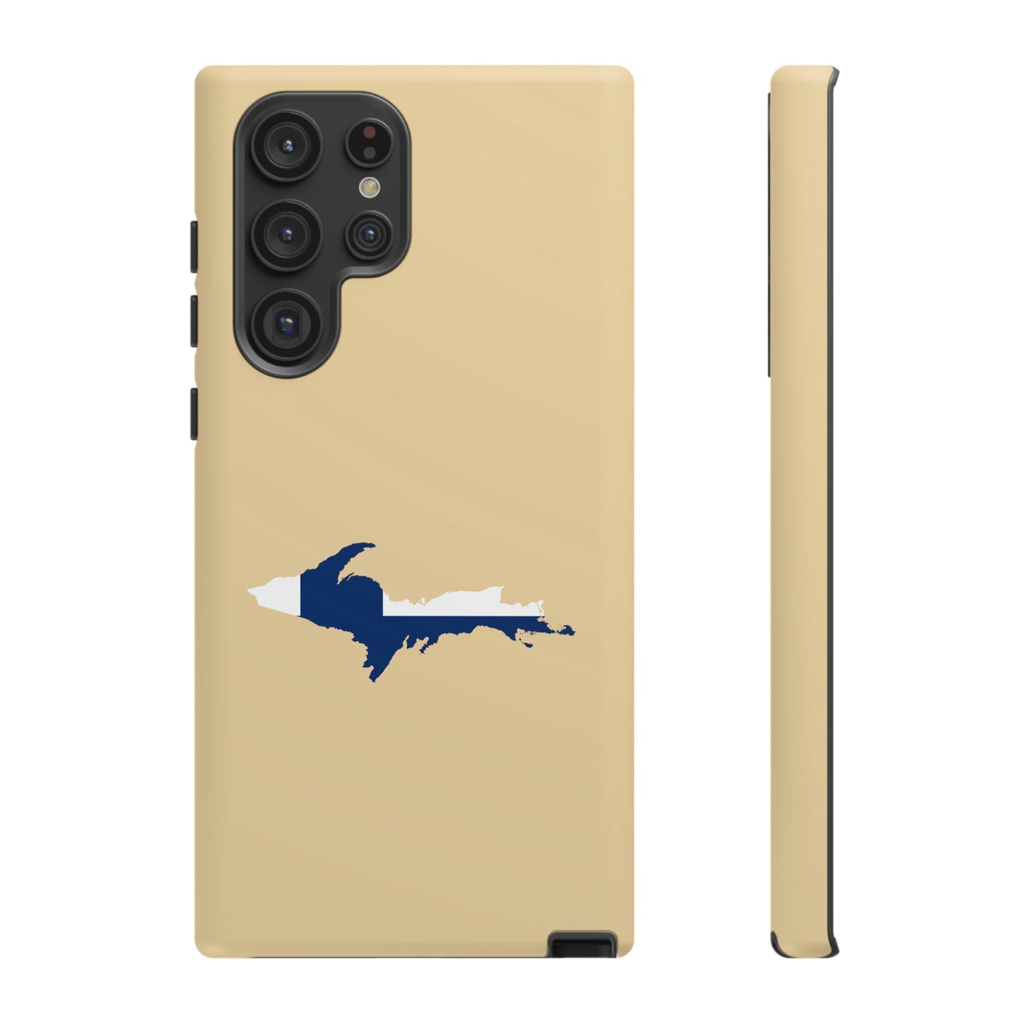 Michigan Upper Peninsula Tough Phone Case (Maple Color w/ UP Finland Flag Outline) | Samsung & Pixel Android