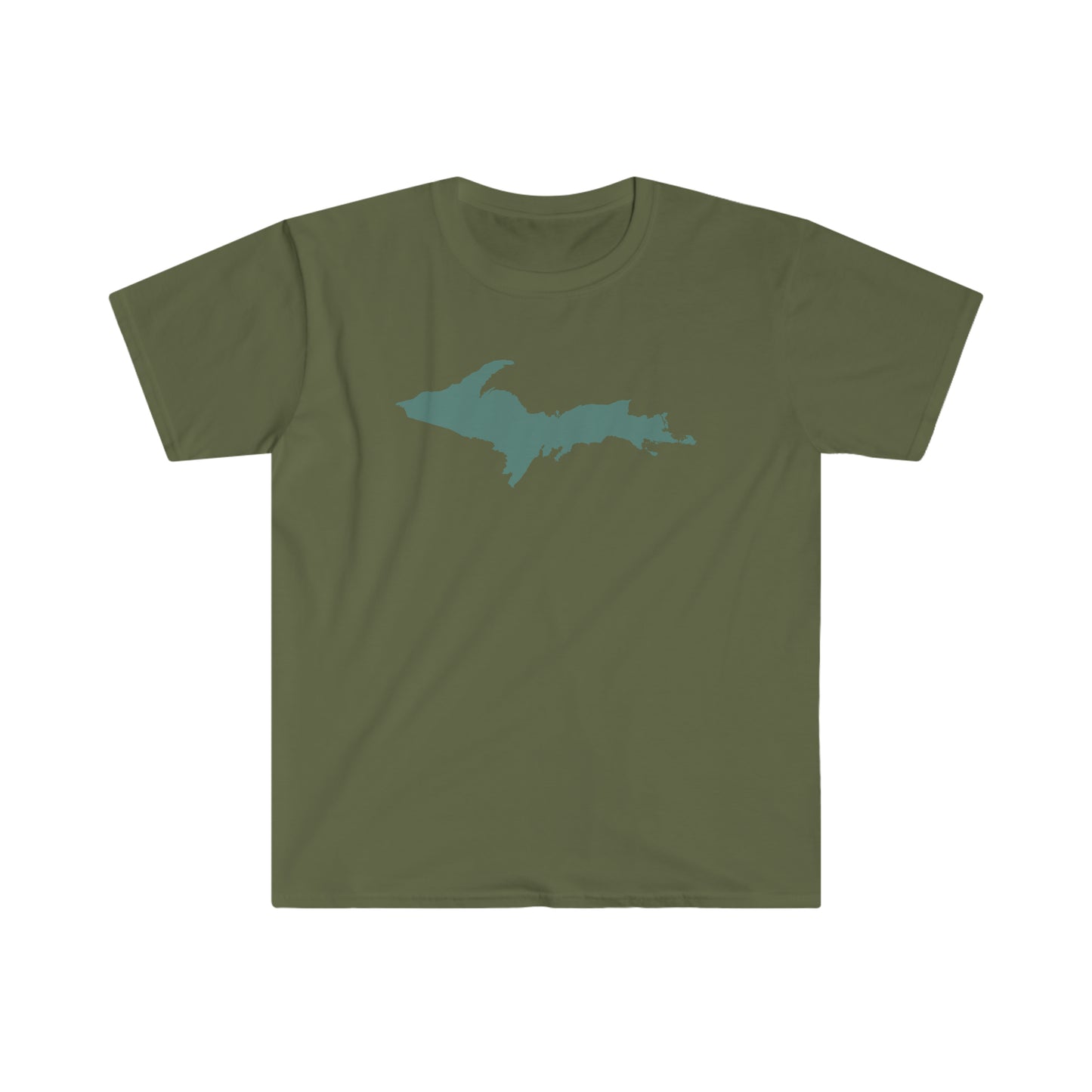 Michigan Upper Peninsula T-Shirt (w/ Copper Green UP Outline) | Unisex Budget