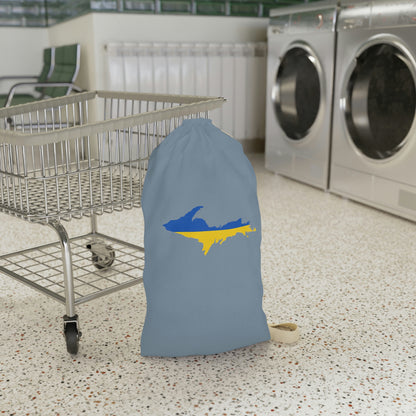 Michigan Upper Peninsula Laundry Bag (B-24 Liberator Grey w/ UP Ukraine Flag Outline)