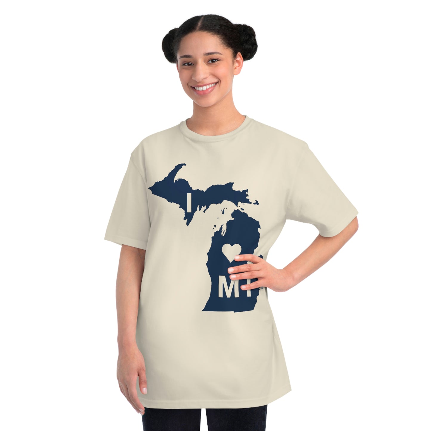 'I ♡ Michigan' T-Shirt (Full Body Outline) | Organic Unisex