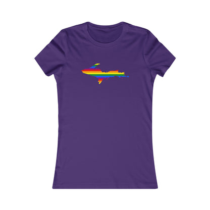 Michigan Upper Peninsula T-Shirt (w/ UP Pride Flag Outline) | Women's Slim Fit