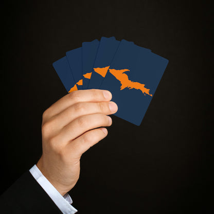 Michigan Upper Peninsula Poker Cards (Navy w/ Orange UP Outline)