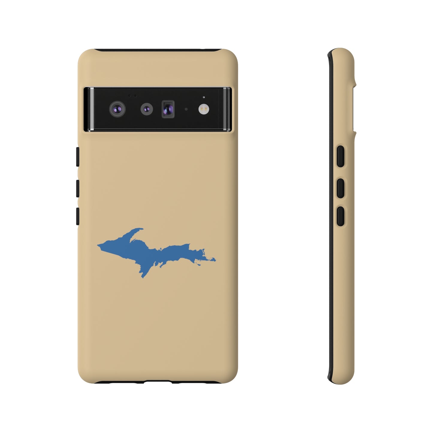 Michigan Upper Peninsula Tough Phone Case (Maple Color w/ Azure UP Outline) | Samsung & Pixel Android