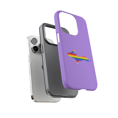 Michigan Upper Peninsula Tough Phone Case (Lavender w/ UP Pride Flag Outline) | Apple iPhone