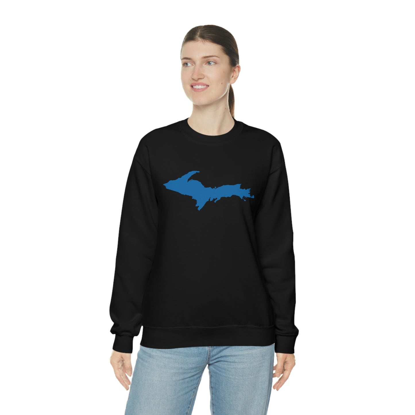 Michigan Upper Peninsula Sweatshirt (w/ Azure UP Outline) | Unisex Standard