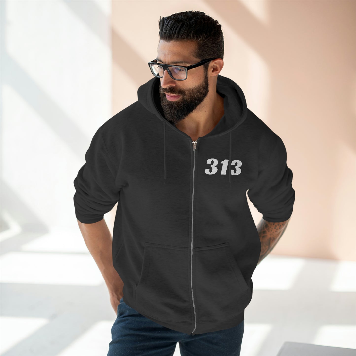 Detroit '313' Full-Zip Hoodie | Racing Font