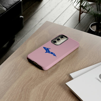 Michigan Upper Peninsula Tough Phone Case (Pink w/ UP Quebec Flag Outline) | Samsung & Pixel Android