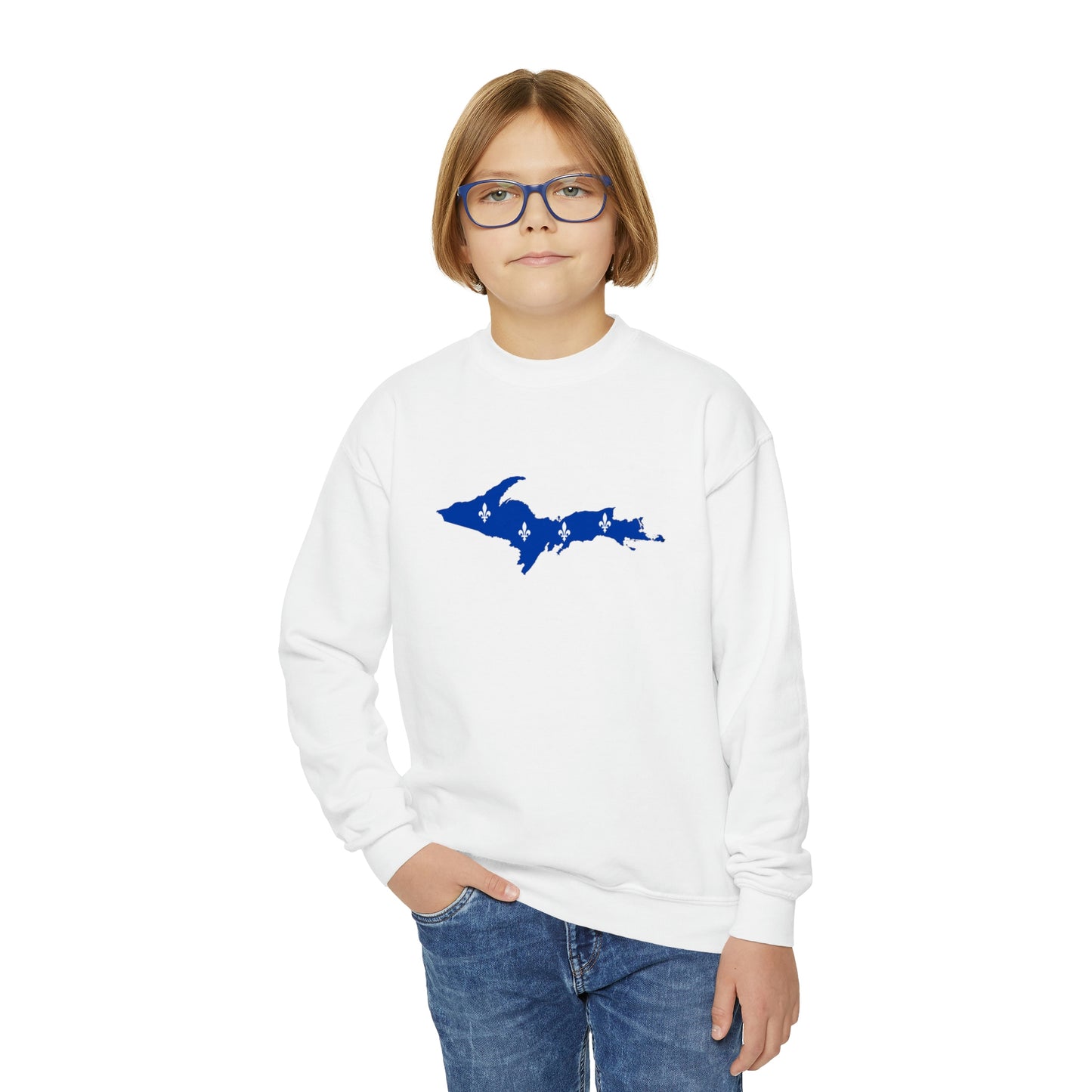 Michigan Upper Peninsula Youth Sweatshirt (w/ UP Quebec Flag Outline)