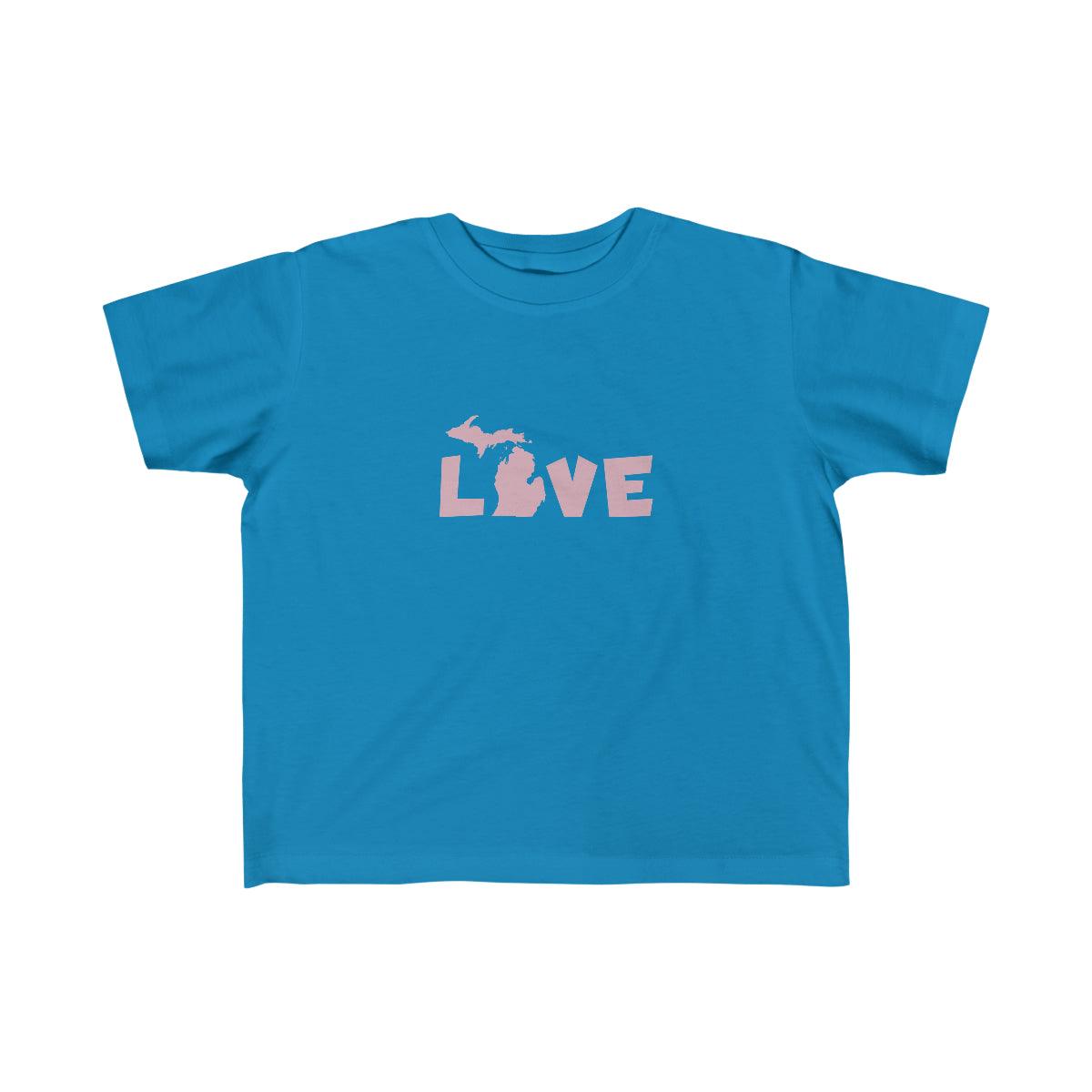 Michigan 'Love' T-Shirt  (Whimsical Sans Font) | Toddler Short Sleeve - Circumspice Michigan