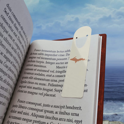 Michigan Upper Peninsula Metal Bookmark (w/ Copper UP Outline) | Ivory Color