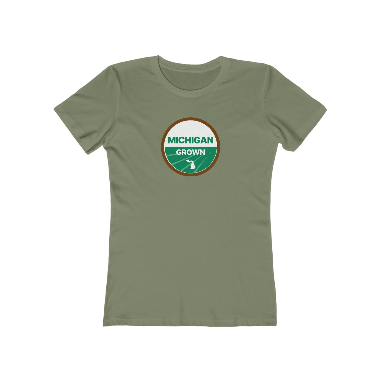 'Michigan Grown' T-Shirt (Agricultural Certification Parody) | Women's Boyfriend Cut