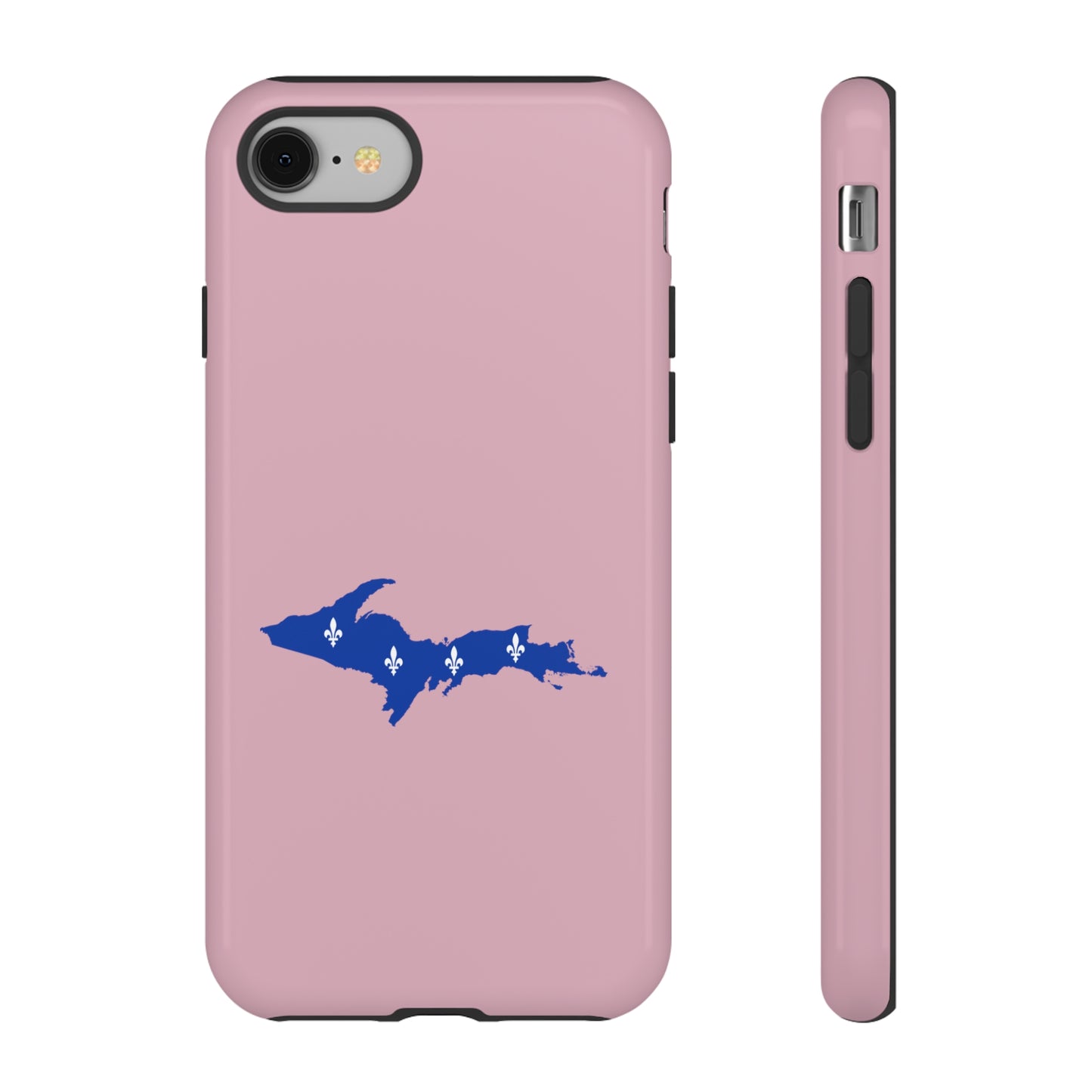 Michigan Upper Peninsula Tough Phone Case (Pink w/ UP Quebec Flag Outline) | Apple iPhone