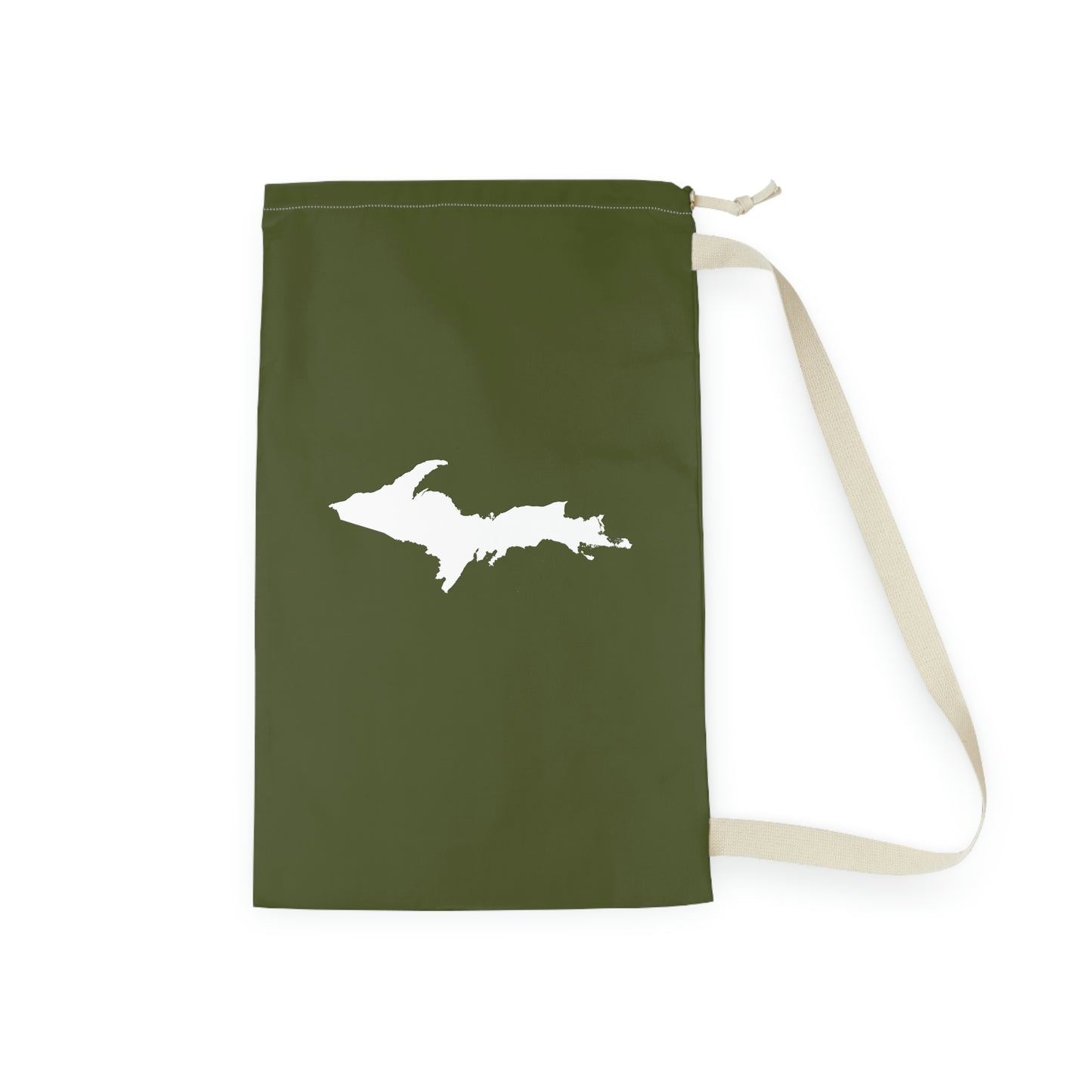 Michigan Upper Peninsula Laundry Bag (Army Green w/ UP Outline)