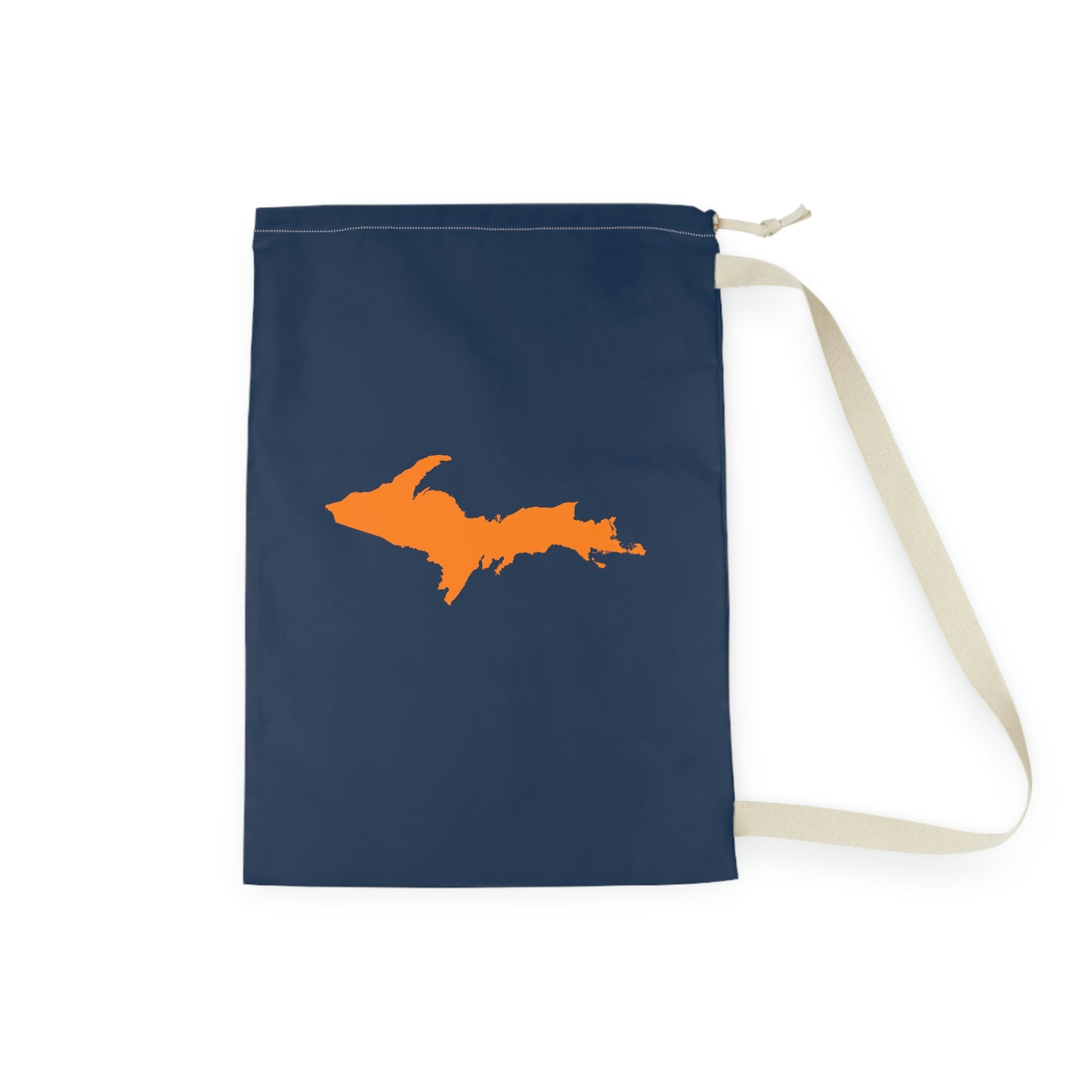 Michigan Upper Peninsula Laundry Bag (Navy w/ Orange UP Outline)