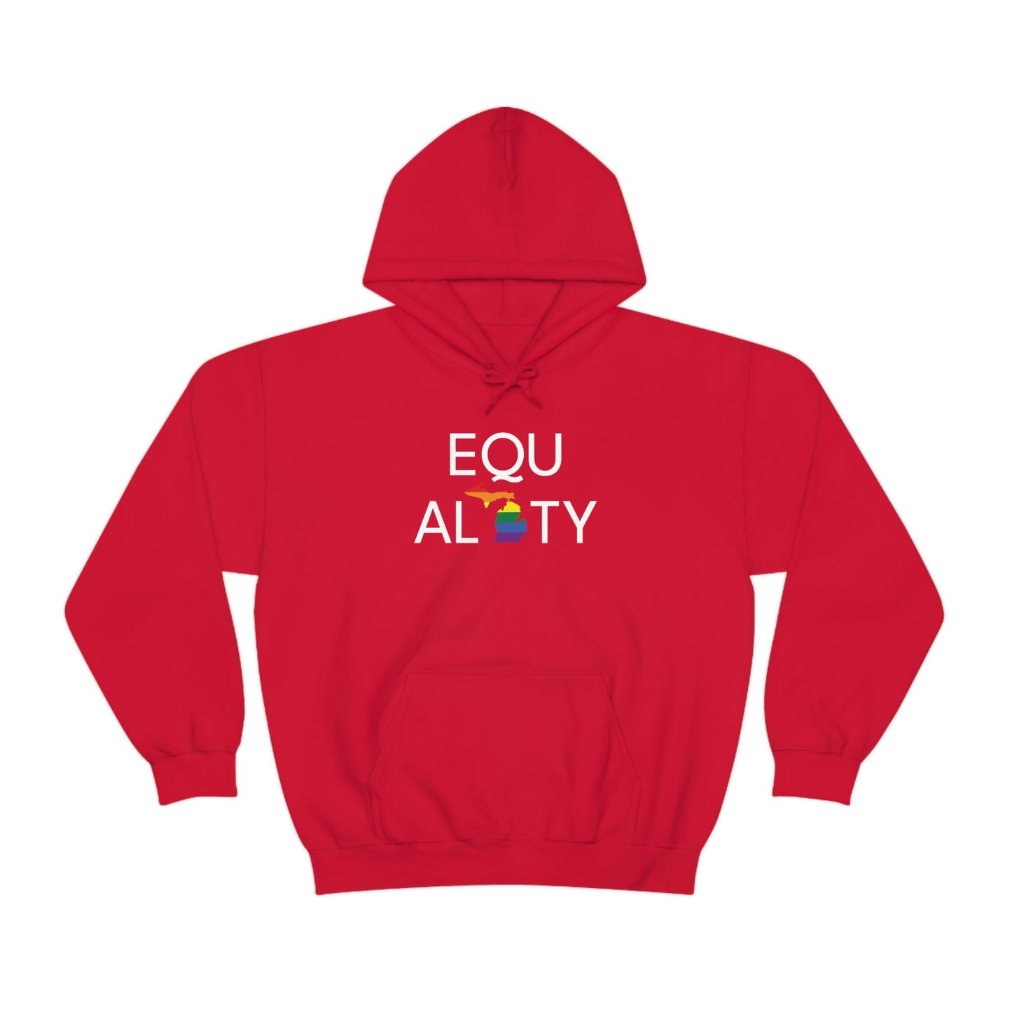 Michigan 'Equality' Hoodie (w/ LGBTQ Pride Colors) | Unisex Standard