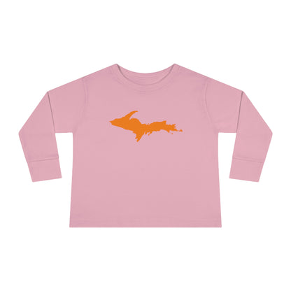 Michigan Upper Peninsula T-Shirt (w/ Orange UP Outline) | Toddler Long Sleeve