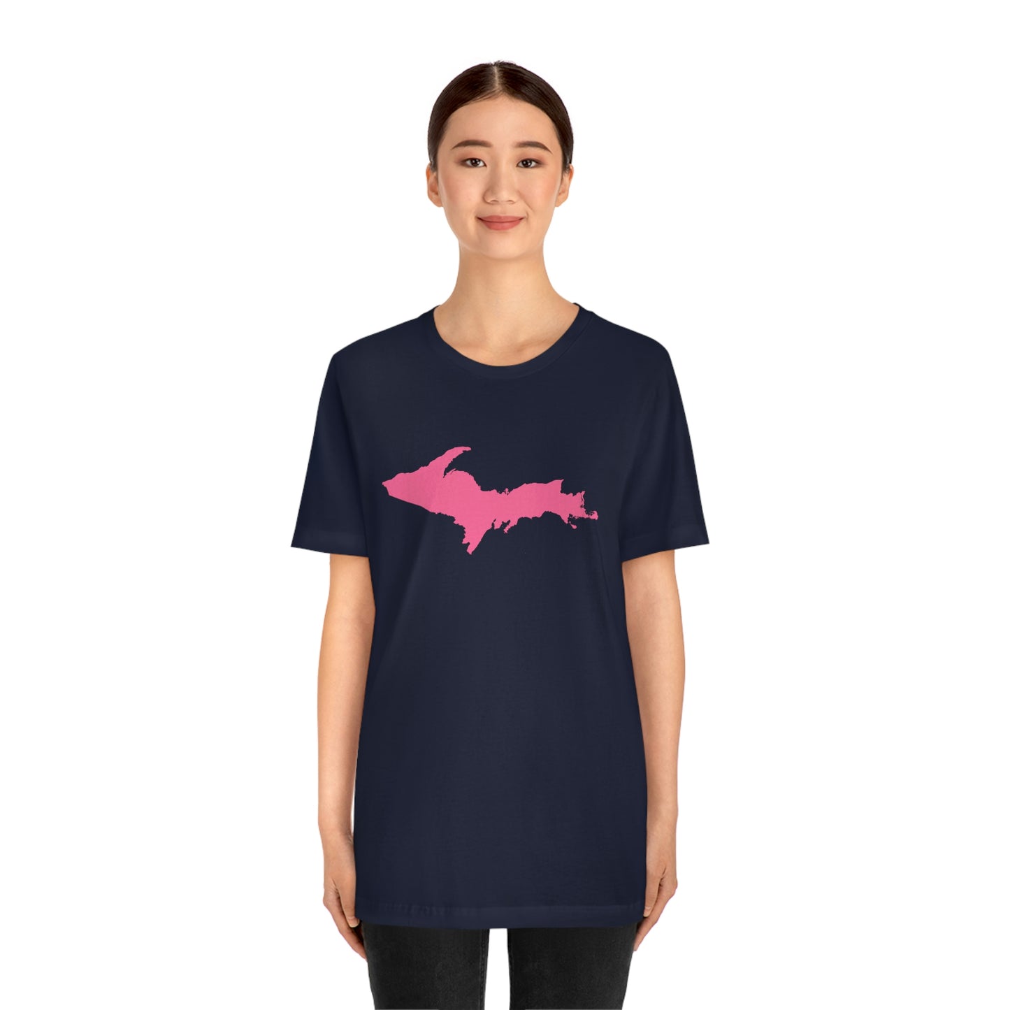 Michigan Upper Peninsula T-Shirt (w/ Pink UP Outline) | Unisex Standard Fit