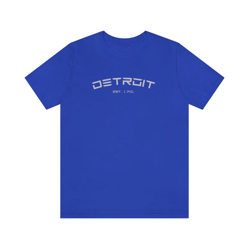 'Detroit Est. 1701' Electric Font T-Shirt | Unisex Standard Fit - Circumspice Michigan