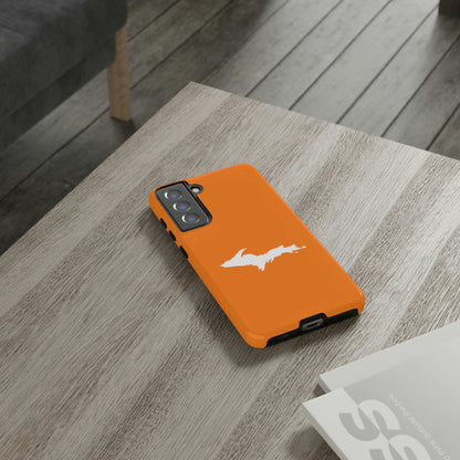 Michigan Upper Peninsula Tough Phone Case (Orange w/ UP Outline) | Samsung & Pixel Android