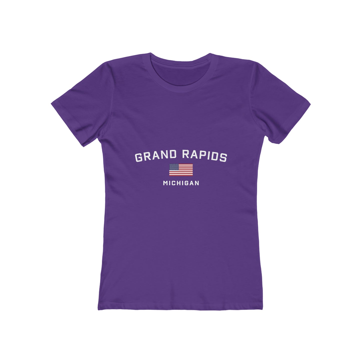 'Grand Rapids Michigan' (w/USA Flag Outline) | Women's Boyfriend Cut