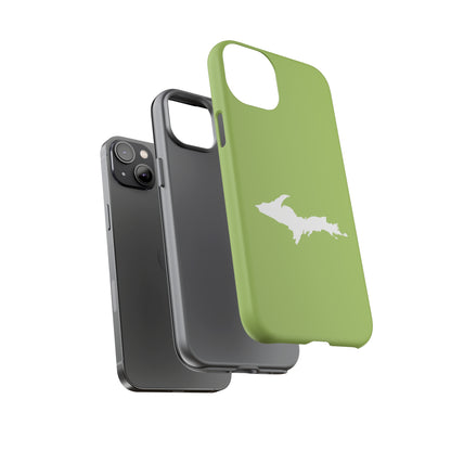 Michigan Upper Peninsula Tough Phone Case (Gooseberry Green w/ UP Outline) | Apple iPhone