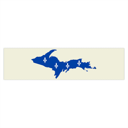 Michigan Upper Peninsula Bumper Stickers (w/ UP Quebec Flag Outline) | Ivory Color Background