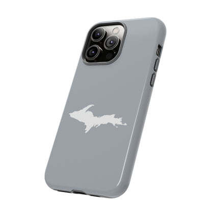 Michigan Upper Peninsula Tough Phone Case (Silver w/ UP Outline) | Apple iPhone