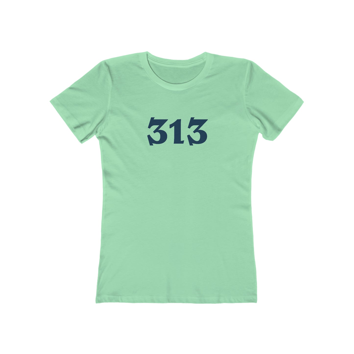 Detroit '313' T-Shirt (Angry Serif Font) | Women's Boyfriend Cut