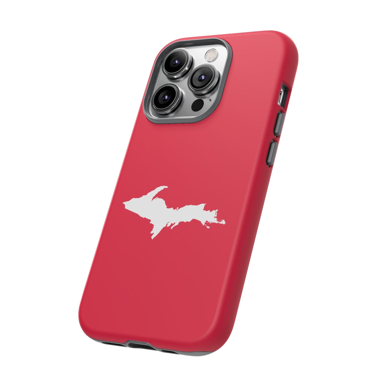 Michigan Upper Peninsula Tough Phone Case (Lighthouse Red w/ UP Outline) | Apple iPhone