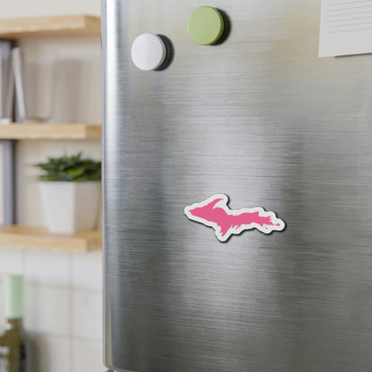 Michigan Upper Peninsula Kiss Cut Magnet (w/ Pink UP Outline)