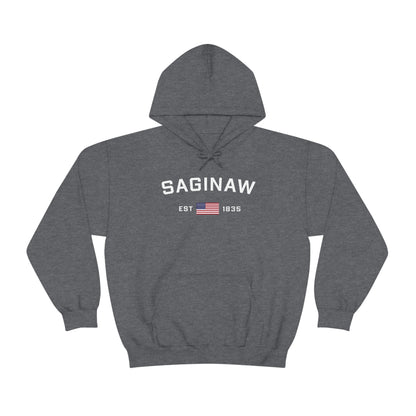 'Saginaw EST 1835' Hoodie (w/USA Flag Outline) | Unisex Standard