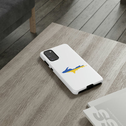 Michigan Upper Peninsula Tough Phone Case (w/ UP Ukraine Flag Outline) | Samsung & Pixel Android