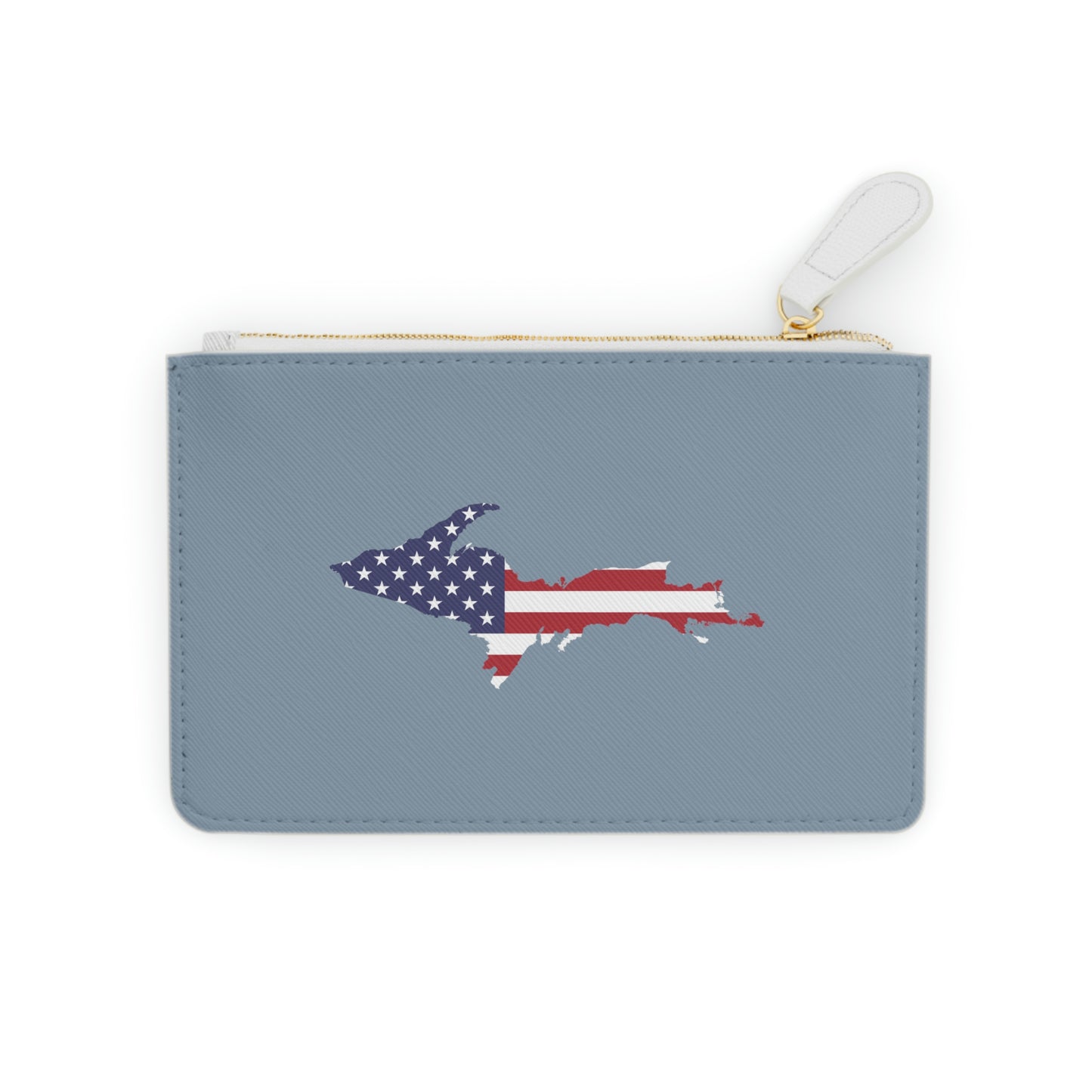 Michigan Upper Peninsula Mini Clutch Bag (B-24 Liberator Grey w/ UP USA Flag Outline)