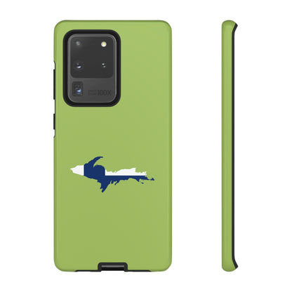 Michigan Upper Peninsula Tough Phone Case (Gooseberry Green w/ UP Finland Flag Outline) | Samsung & Pixel Android