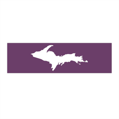 Michigan Upper Peninsula Bumper Sticker (w/ UP Outline) | Plum Background