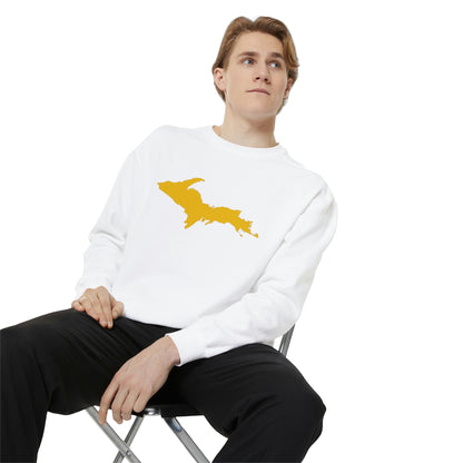 Michigan Upper Peninsula Sweatshirt (w/ Gold UP Outline) | Unisex Garment Dyed