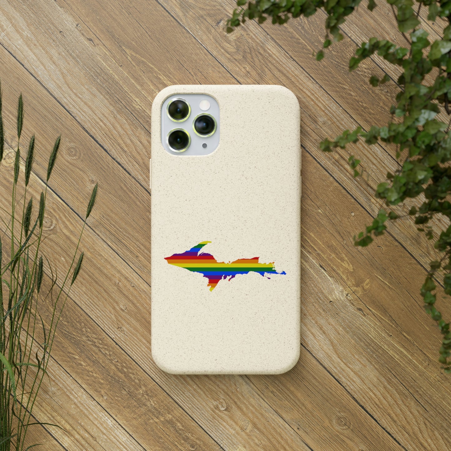 Michigan Upper Peninsula Biodegradable Phone Cases (w/ UP Pride Flag Outline) | Apple iPhone