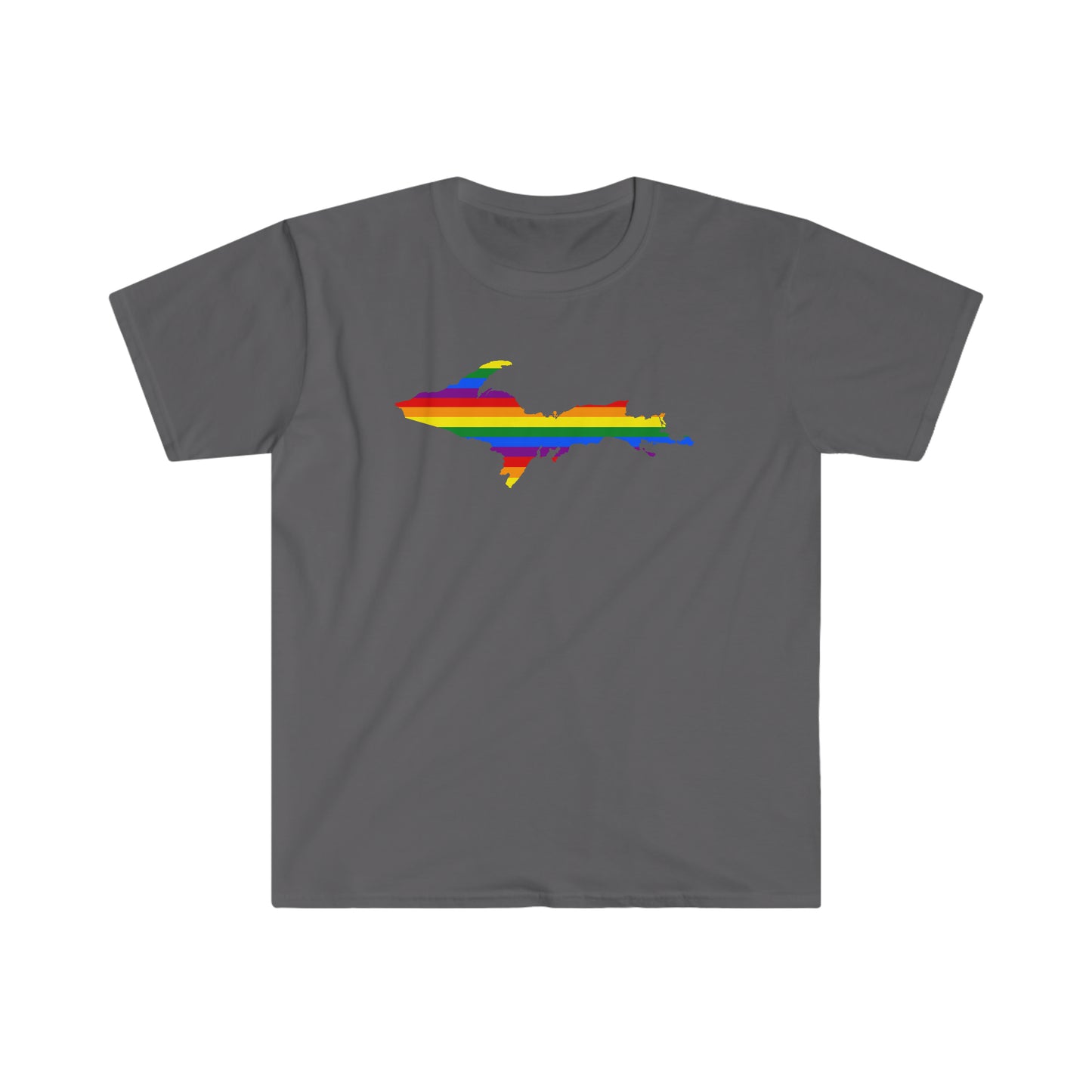 Michigan Upper Peninsula T-Shirt (w/ UP Pride Flag Outline) | Unisex Budget