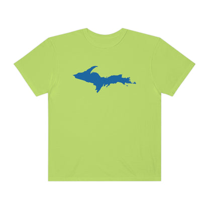 Michigan Upper Peninsula T-Shirt (w/ Azure UP Outline) | Unisex Garment-Dyed