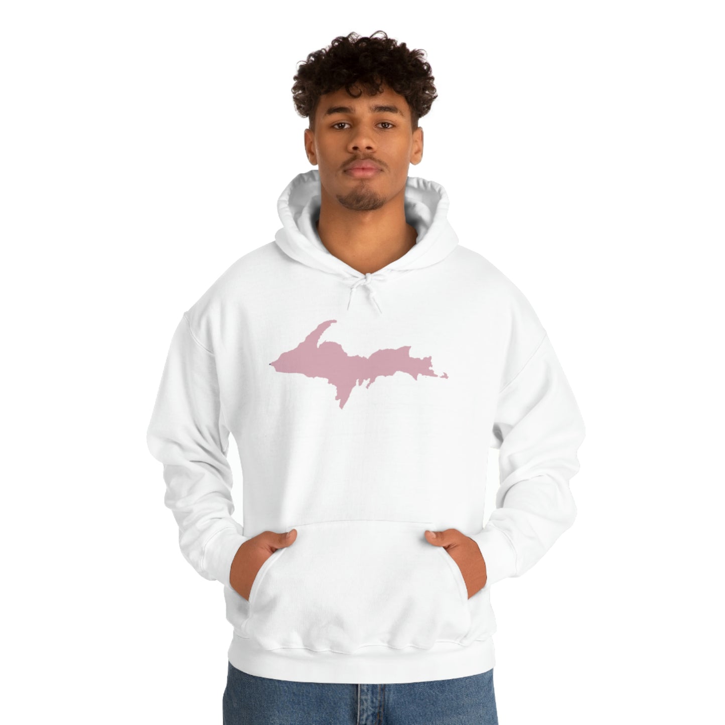 Michigan Upper Peninsula Hoodie (w/ Pink U.P. Outline) | Unisex Standard