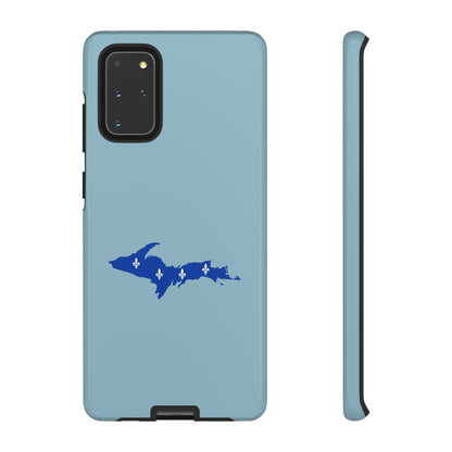 Michigan Upper Peninsula Tough Phone Case (Opal Blue w/ UP Quebec Flag Outline) | Samsung & Pixel Android