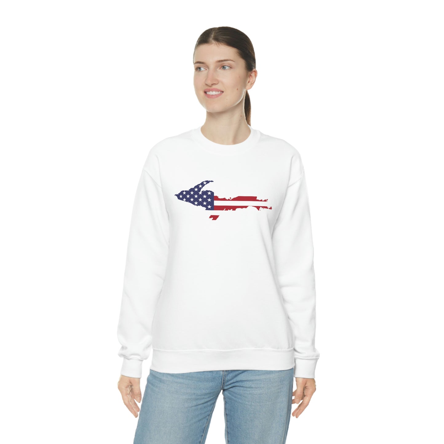 Michigan Upper Peninsula Sweatshirt (w/ UP USA Flag Outline) | Unisex Standard