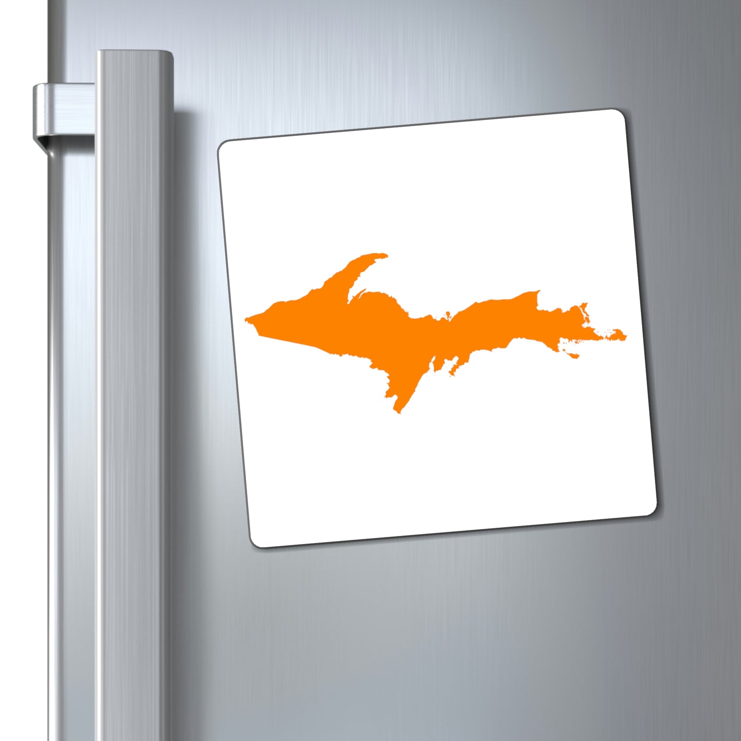 Michigan Upper Peninsula Square Magnet (w/ Orange UP Outline)