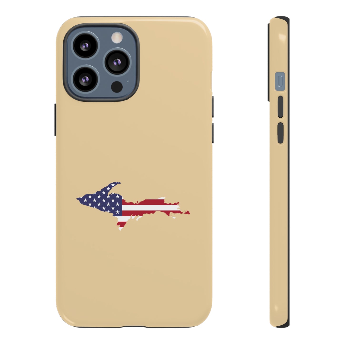 Michigan Upper Peninsula Tough Phone Case (Maple Color w/ UP USA Outline) | Apple iPhone